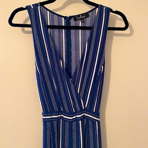 Blue striped jumpsuit
